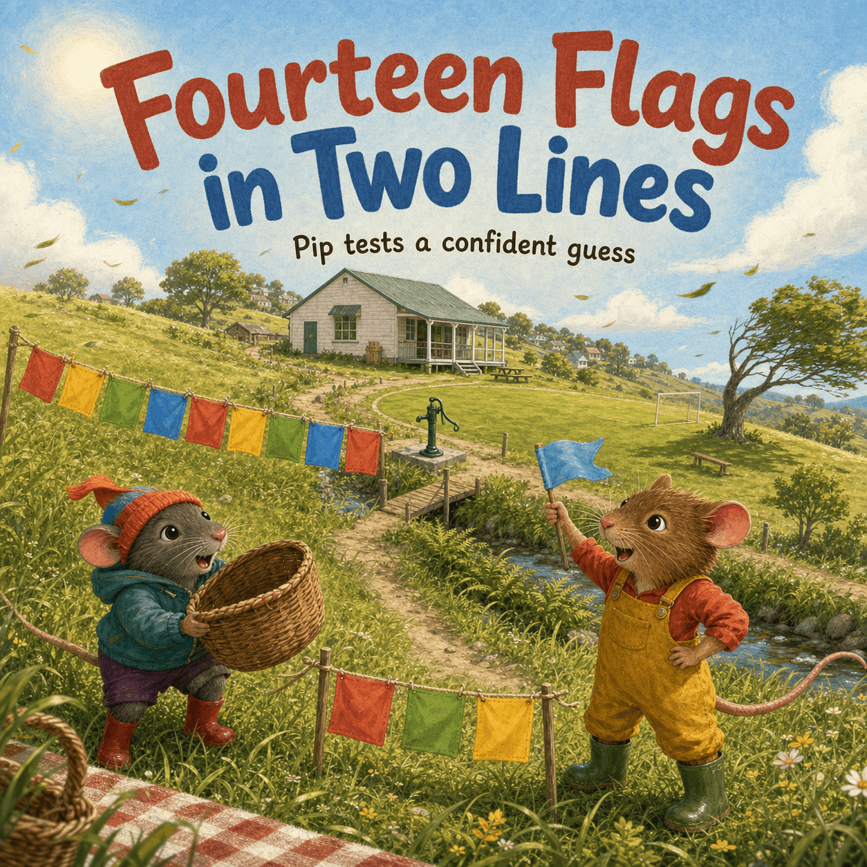 Fourteen Flags in Two Lines