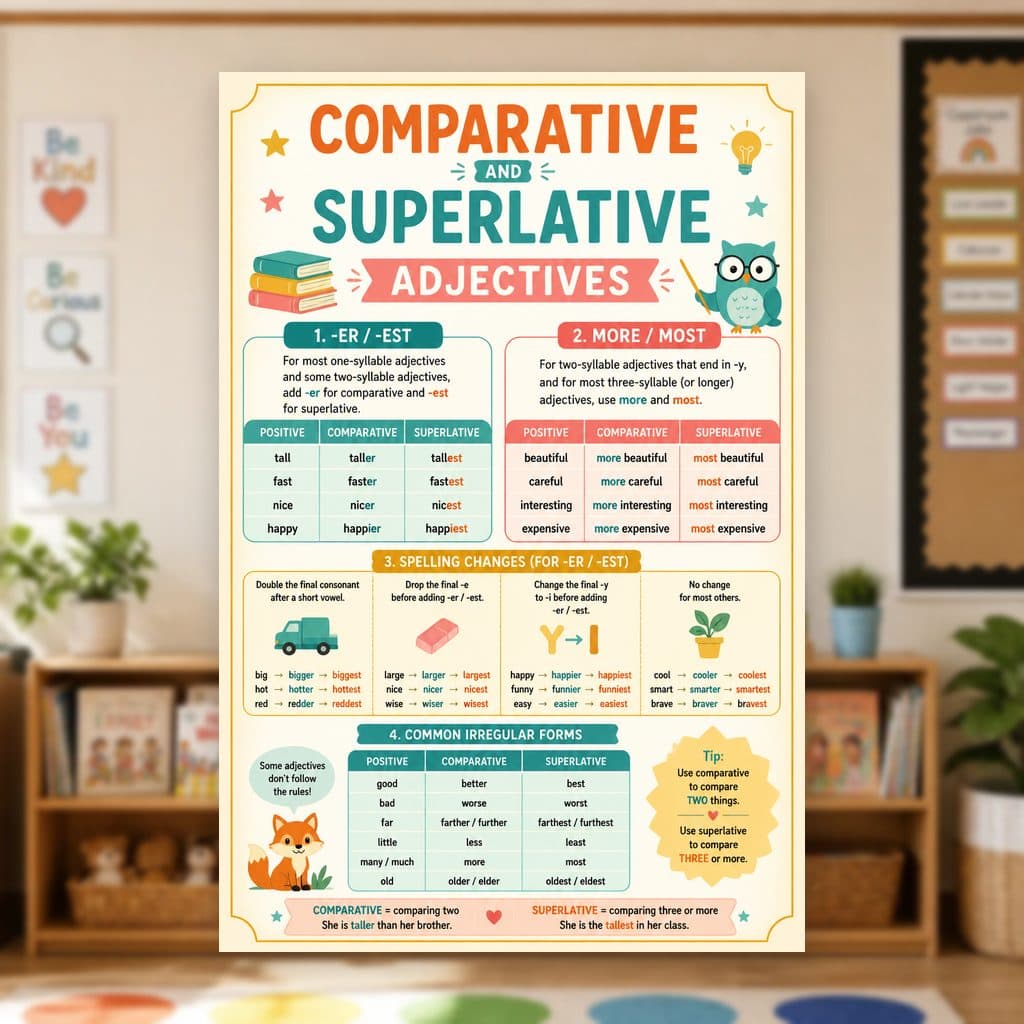 Comparative and Superlative Adjectives Poster