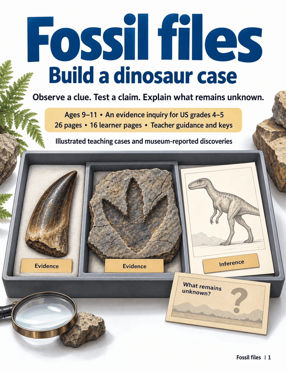 Fossil files: Build a dinosaur case