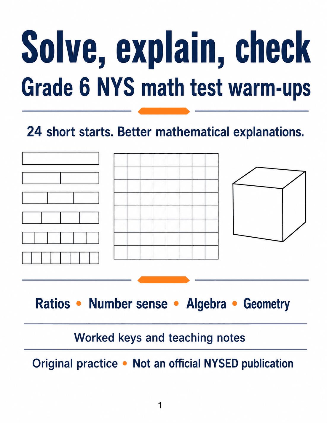 Solve, explain, check: Grade 6 NYS math test warm-ups