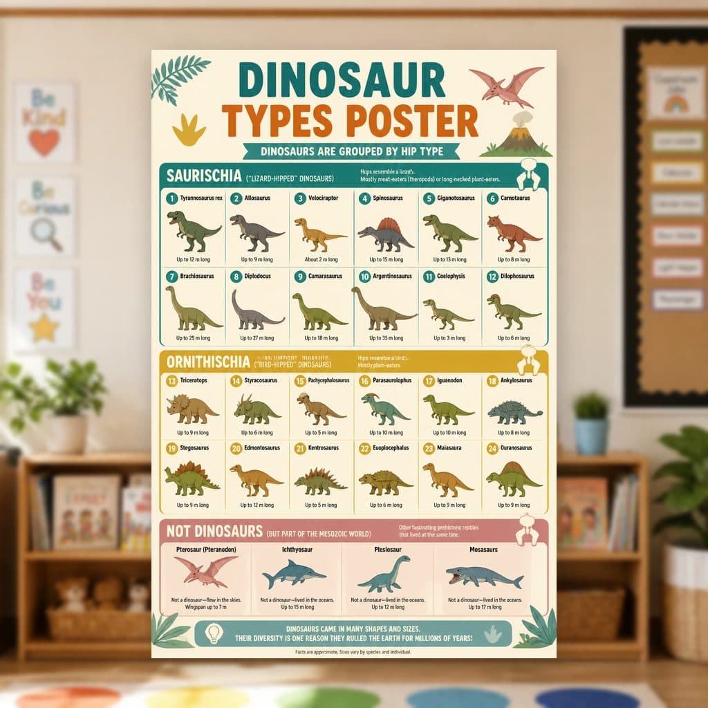 Dinosaur Types Poster
