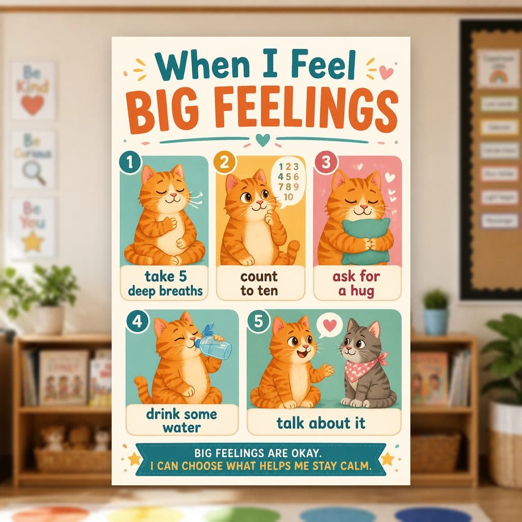 Calm Down Strategies Poster