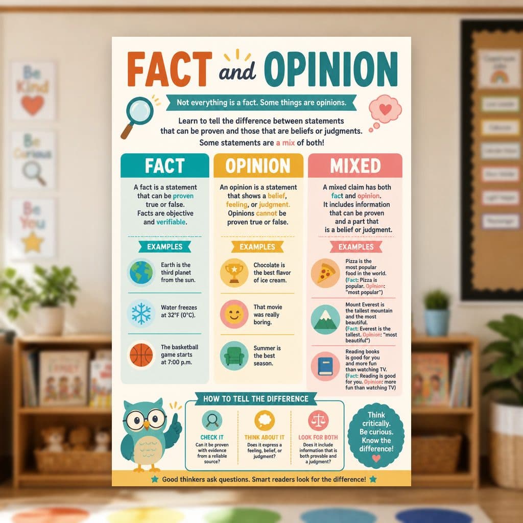 Fact and Opinion Poster