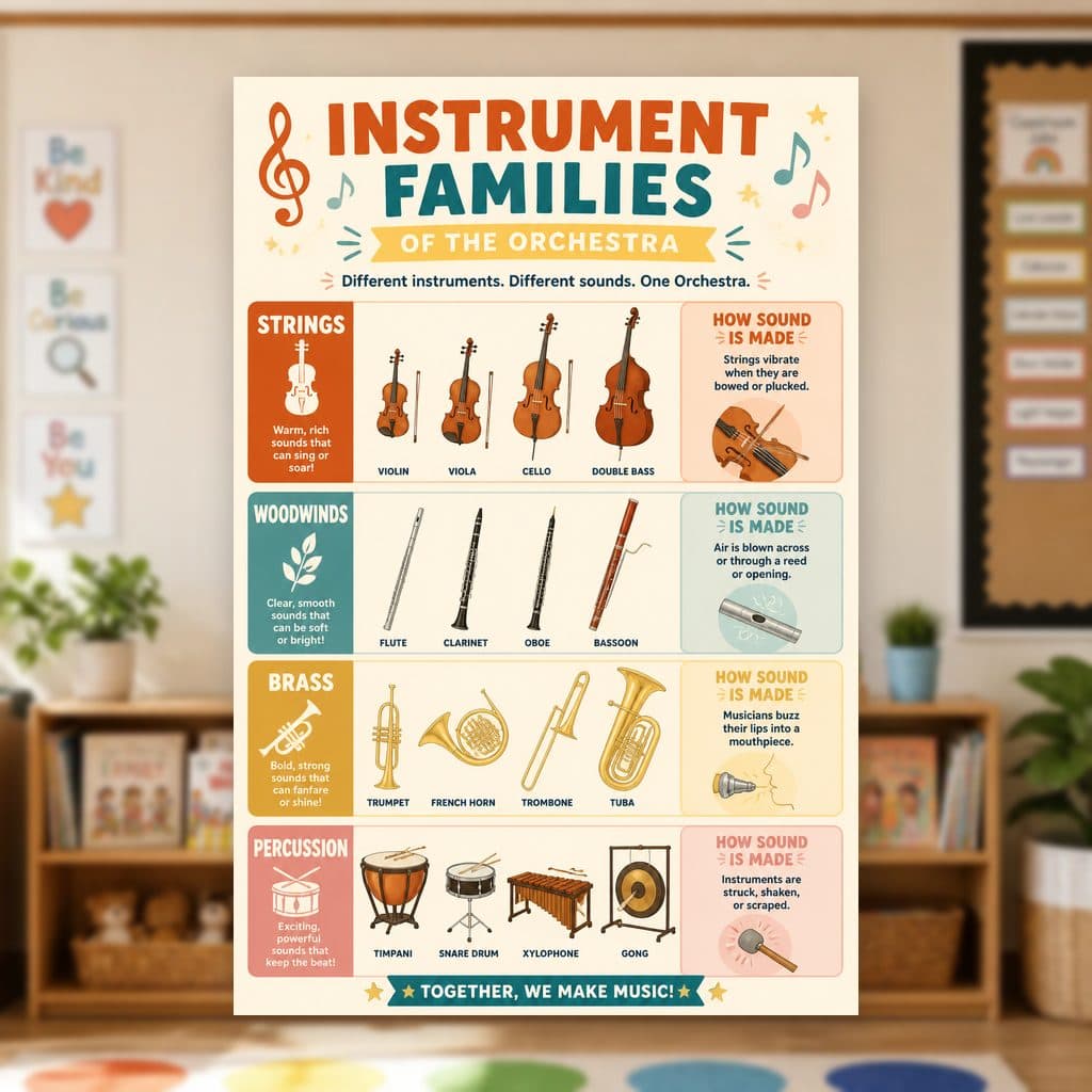 Instrument Families of the Orchestra Poster