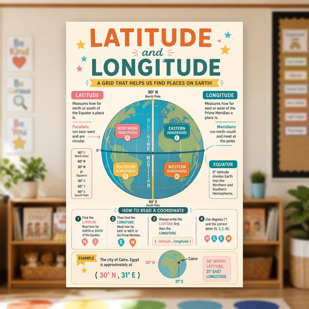 Latitude and Longitude Poster