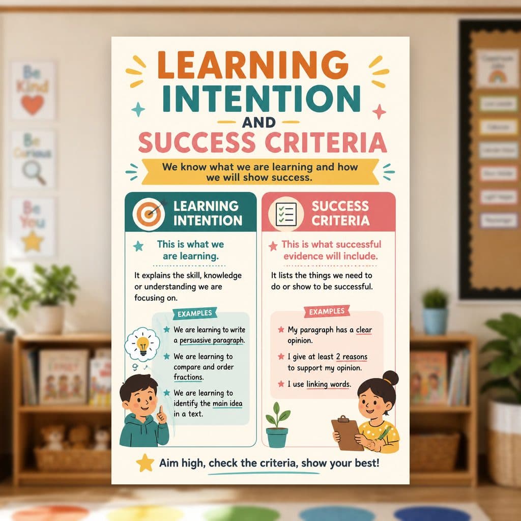 Learning Intention and Success Criteria Poster