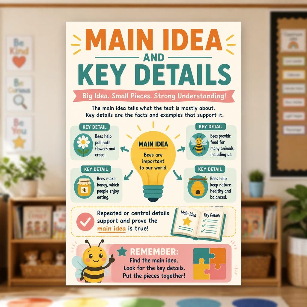 Main Idea and Key Details Poster