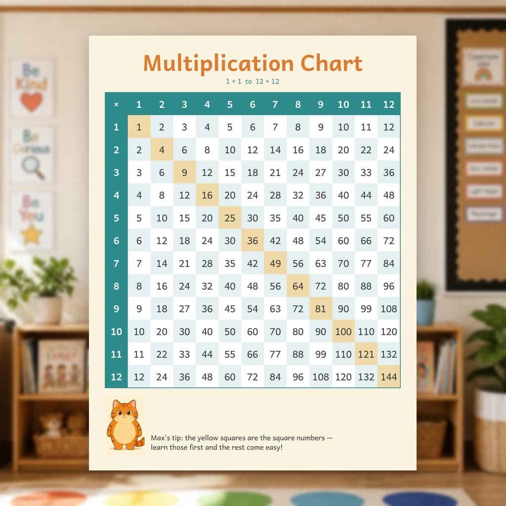 Multiplication Chart Poster