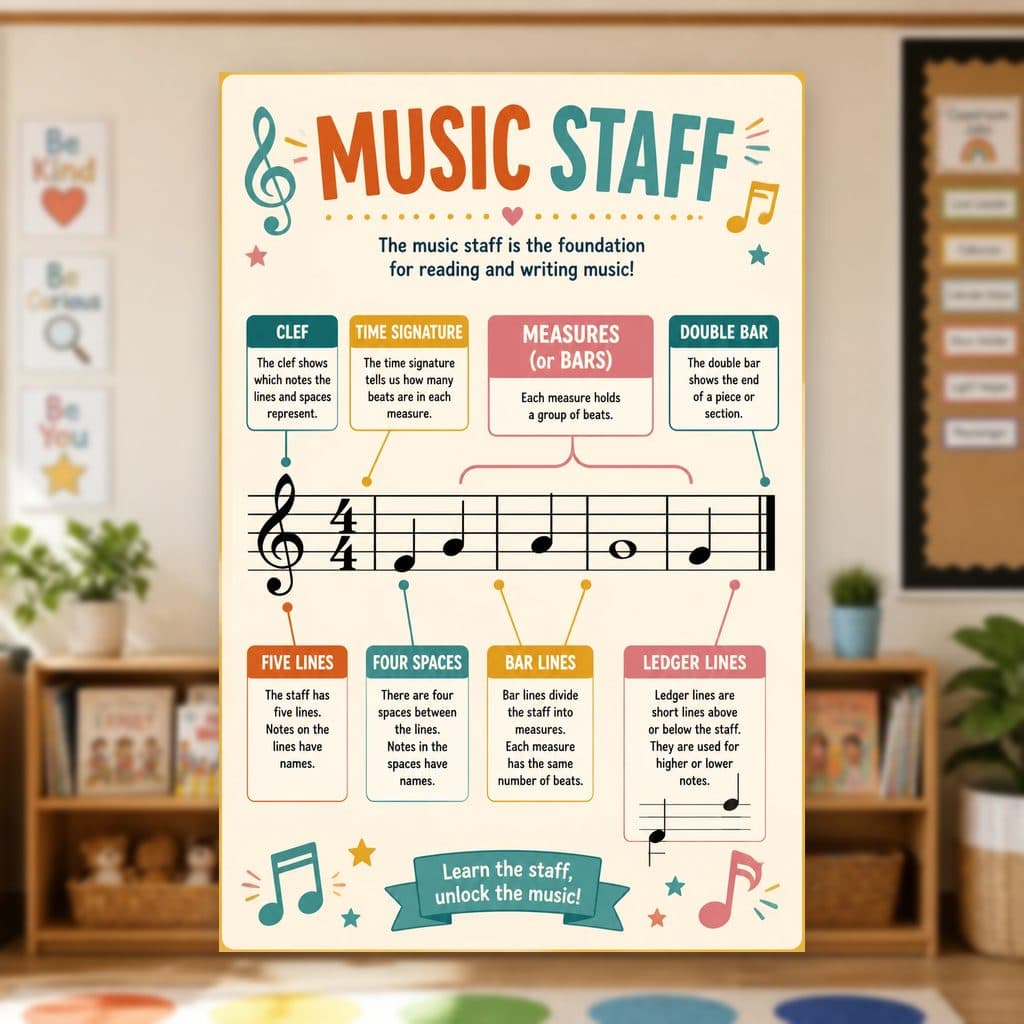 Music Staff Poster