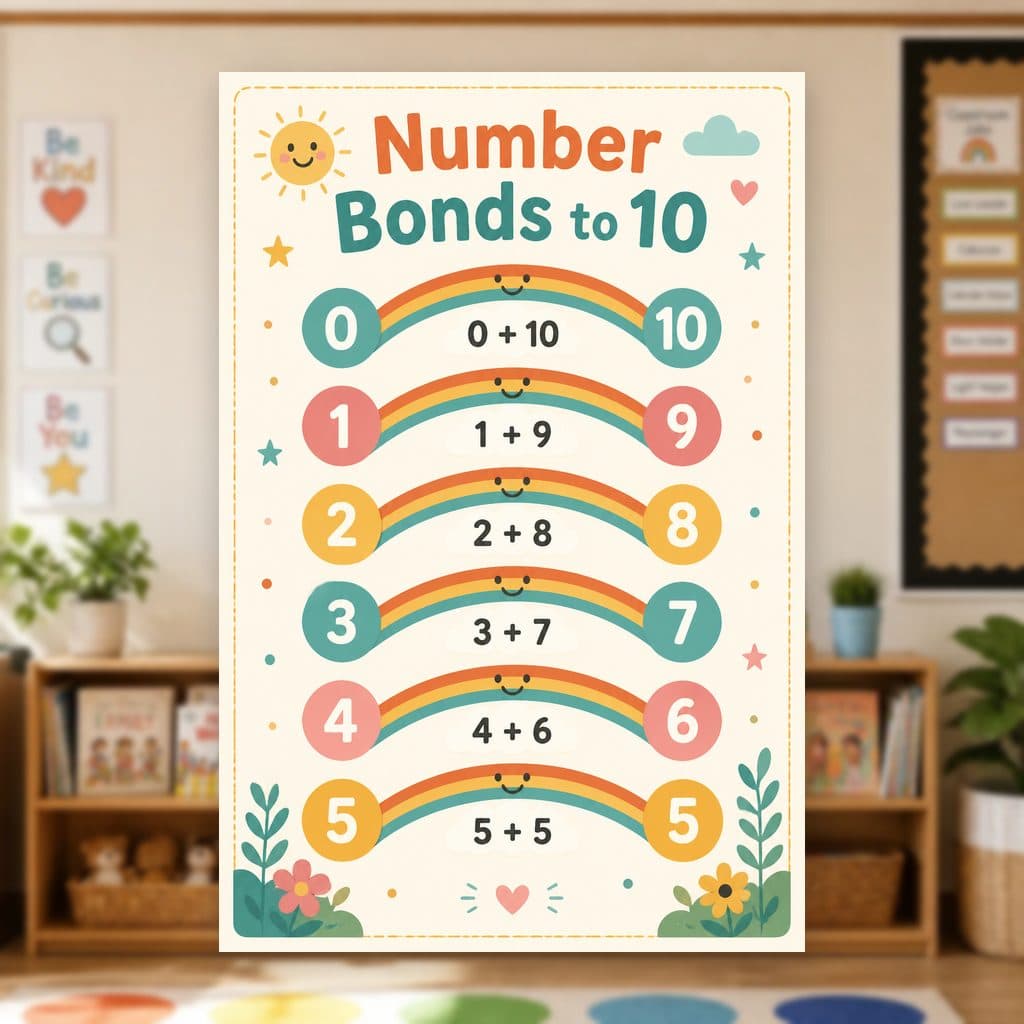 Number Bonds to 10 Poster
