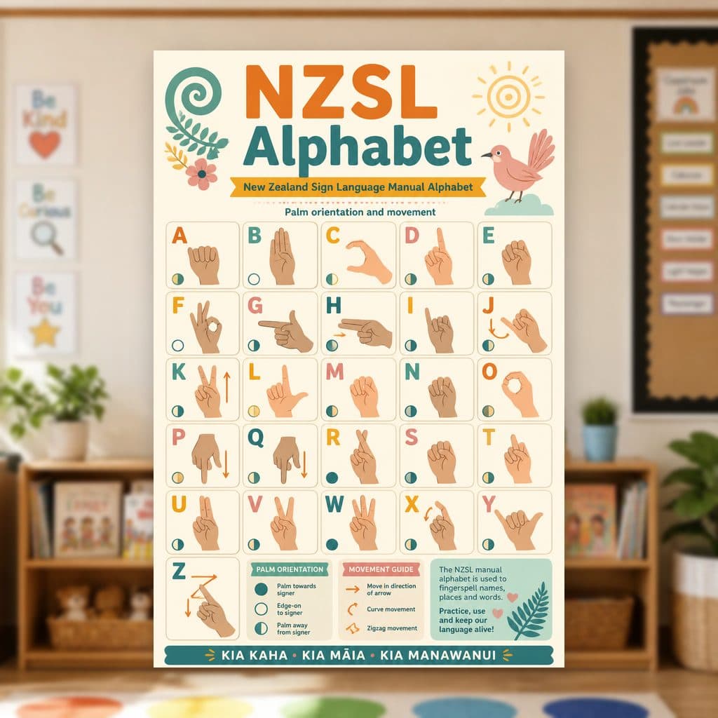 NZSL Alphabet Poster