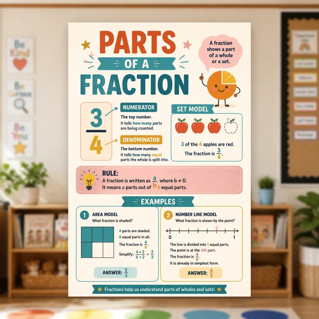 Parts of a Fraction Poster