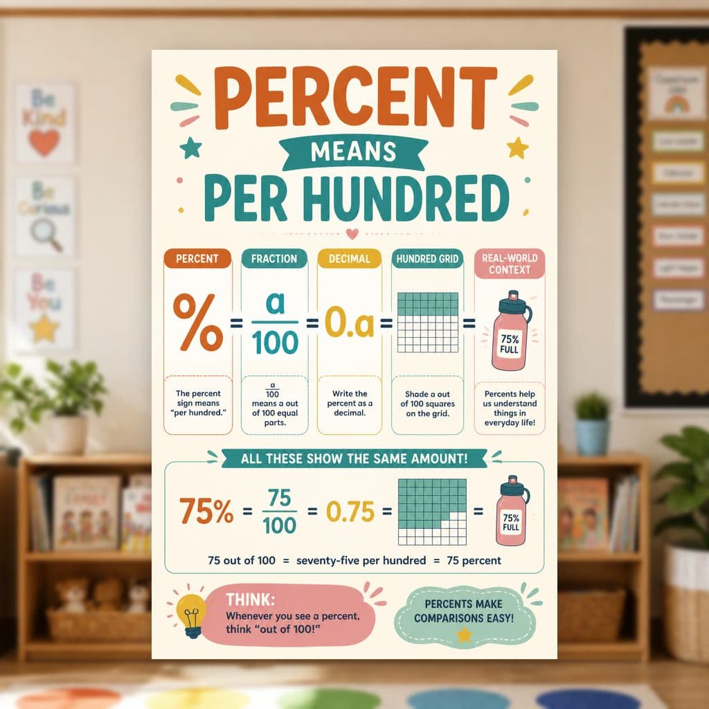Percent Means Per Hundred Poster