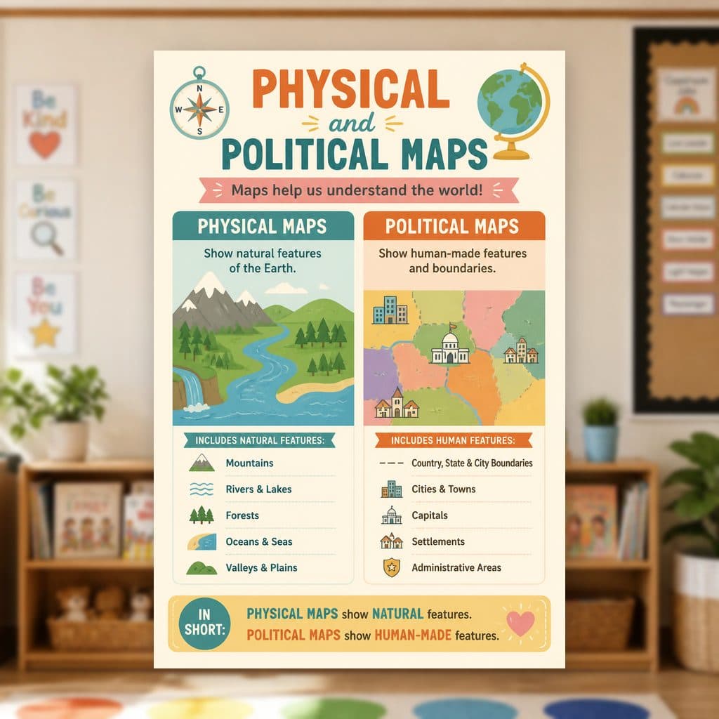 Physical and Political Maps Poster