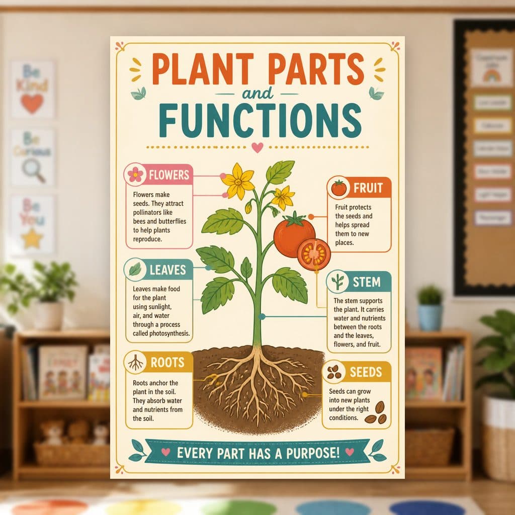 Plant Parts and Functions Poster
