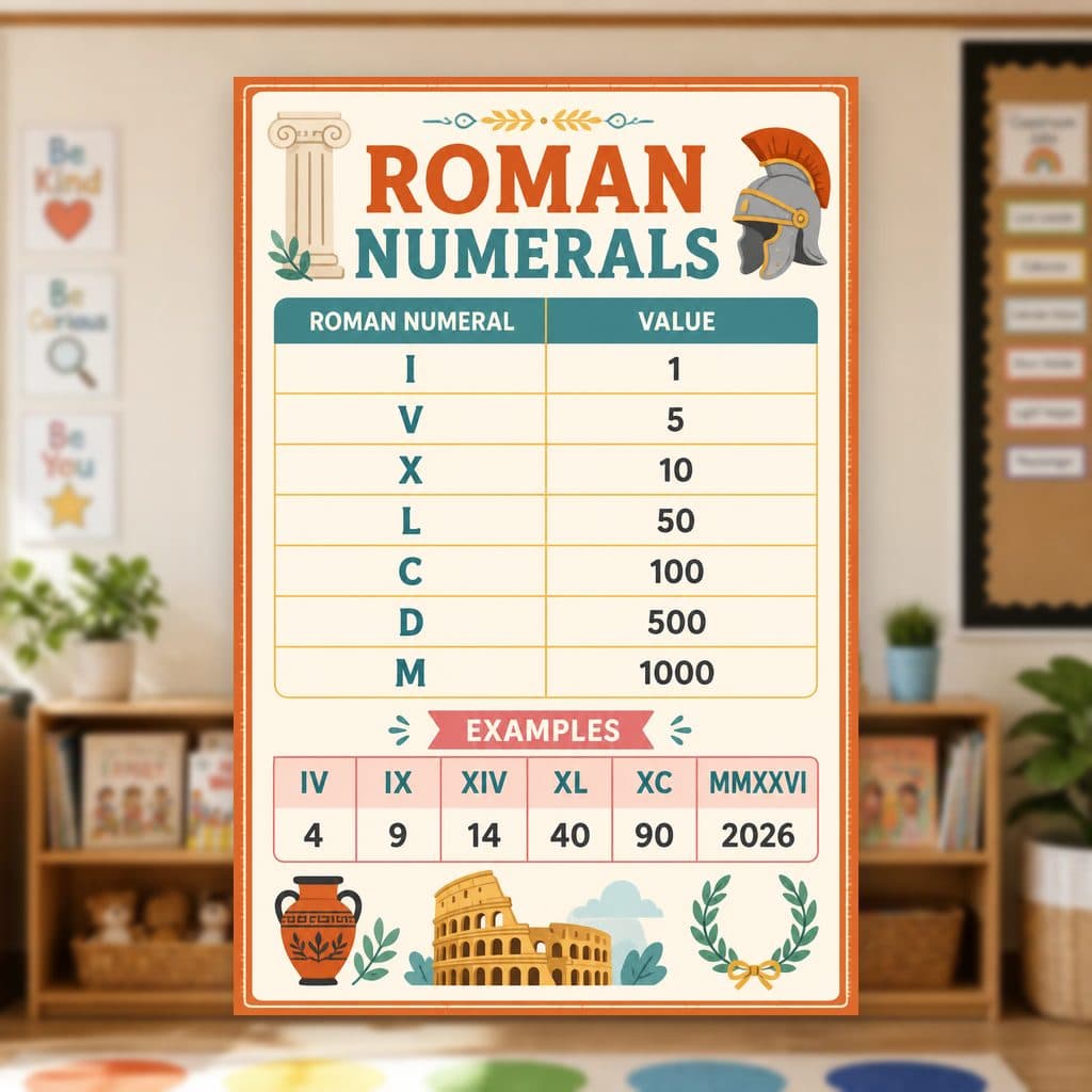 Roman Numerals Poster