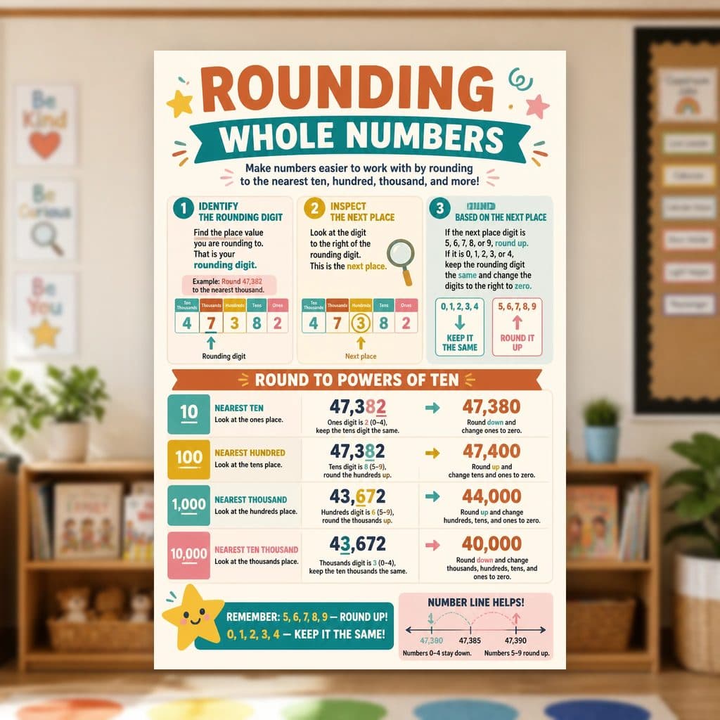 Rounding Whole Numbers Poster