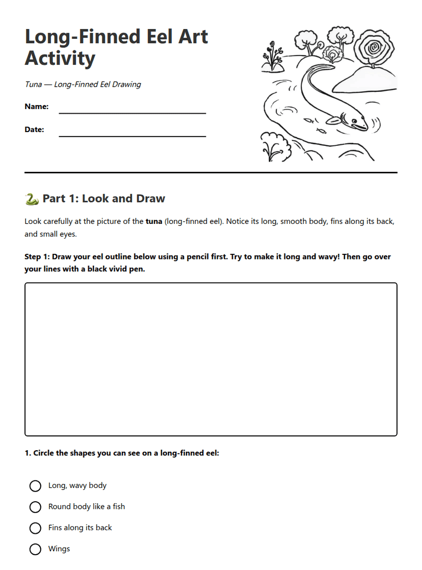 Long-Finned Eel Art Activity