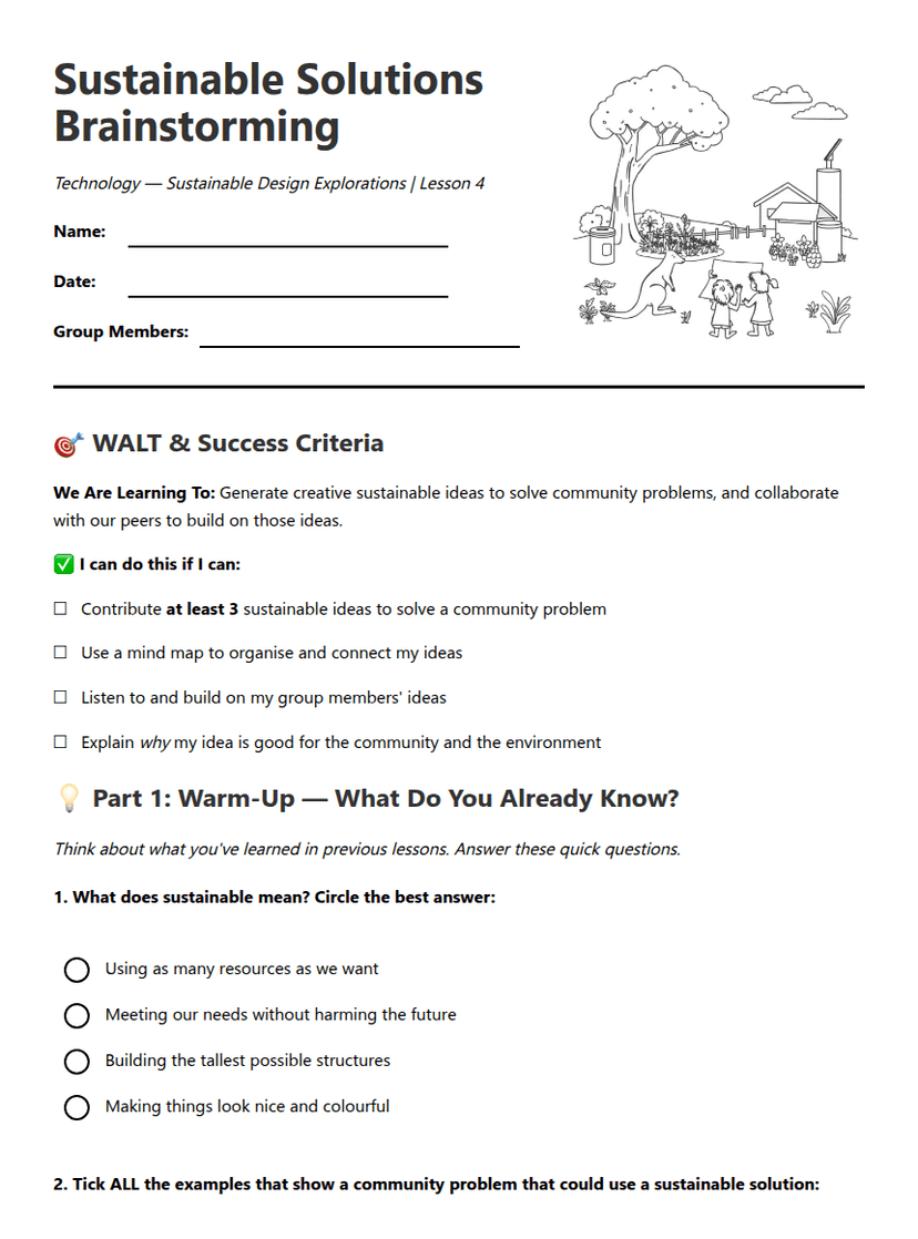 Sustainable Solutions Brainstorming