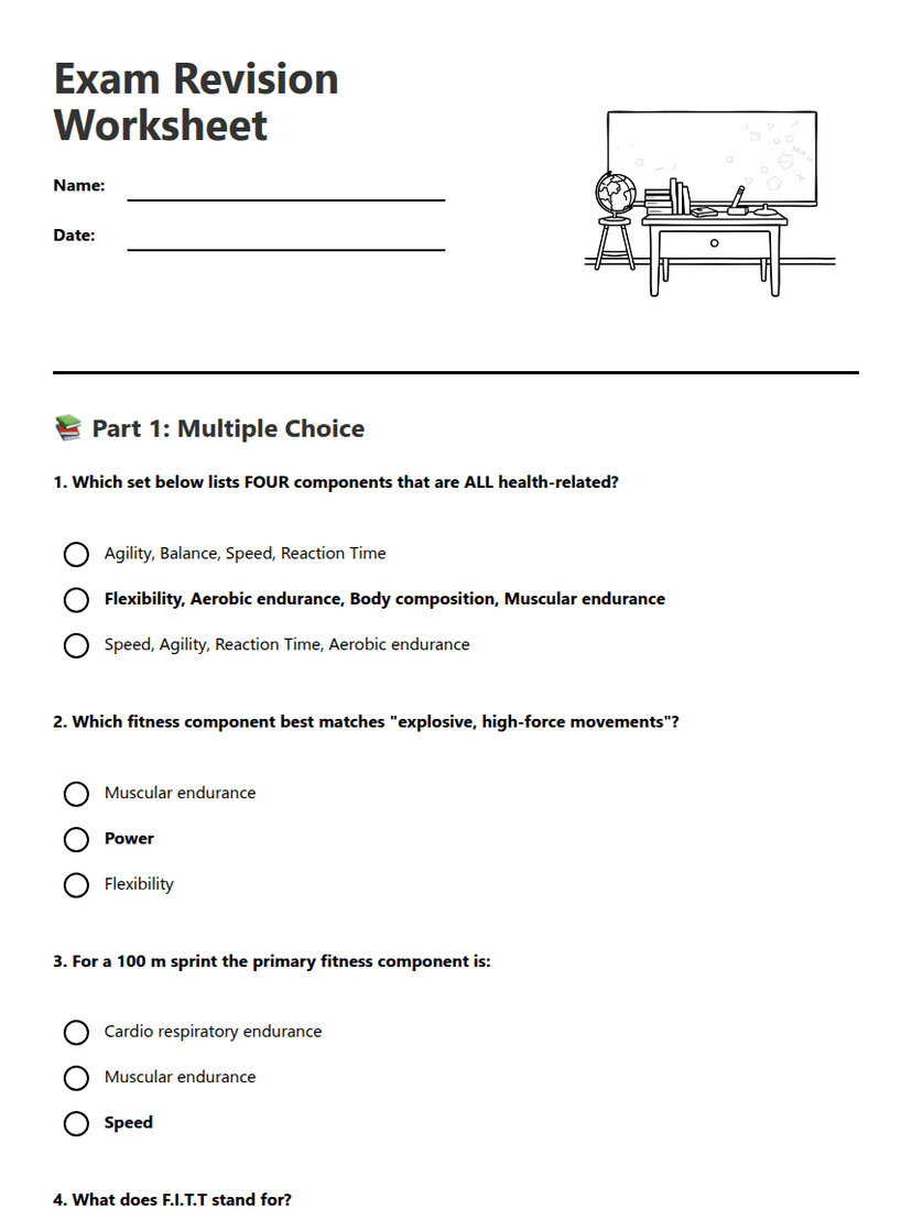 Exam Revision Worksheet