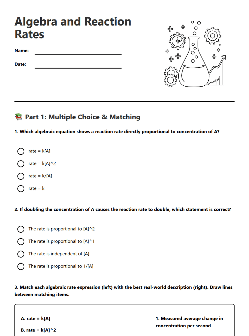 Algebra and Reaction Rates