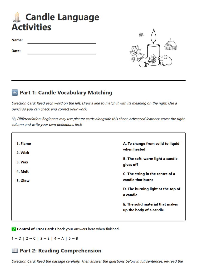 Candle Language Activities