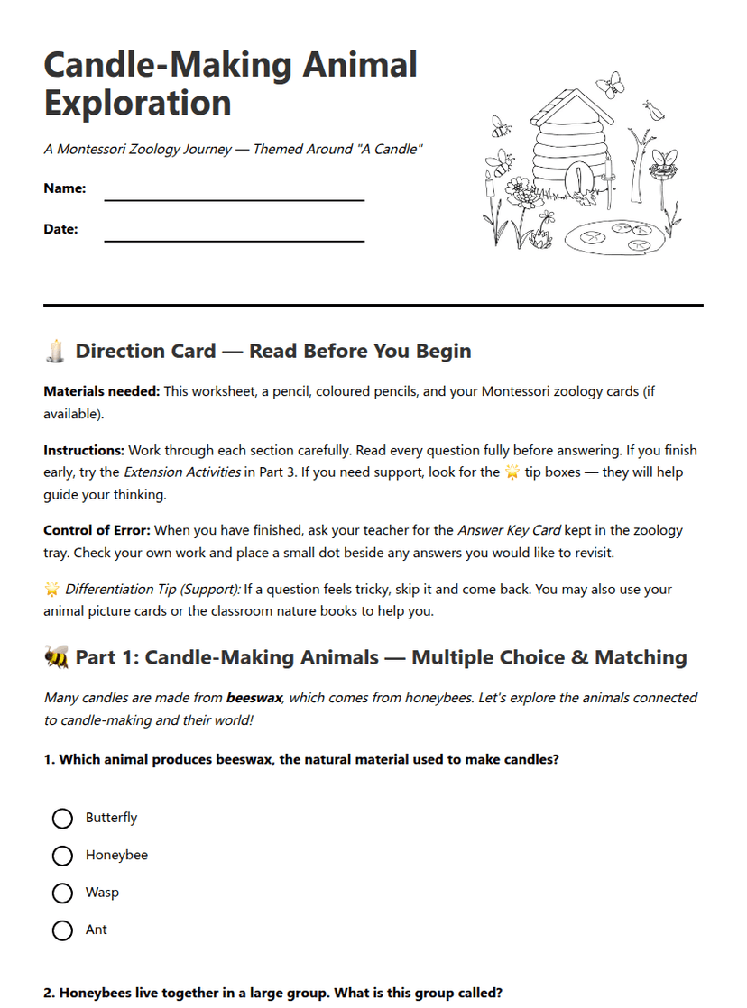 Candle-Making Animal Exploration