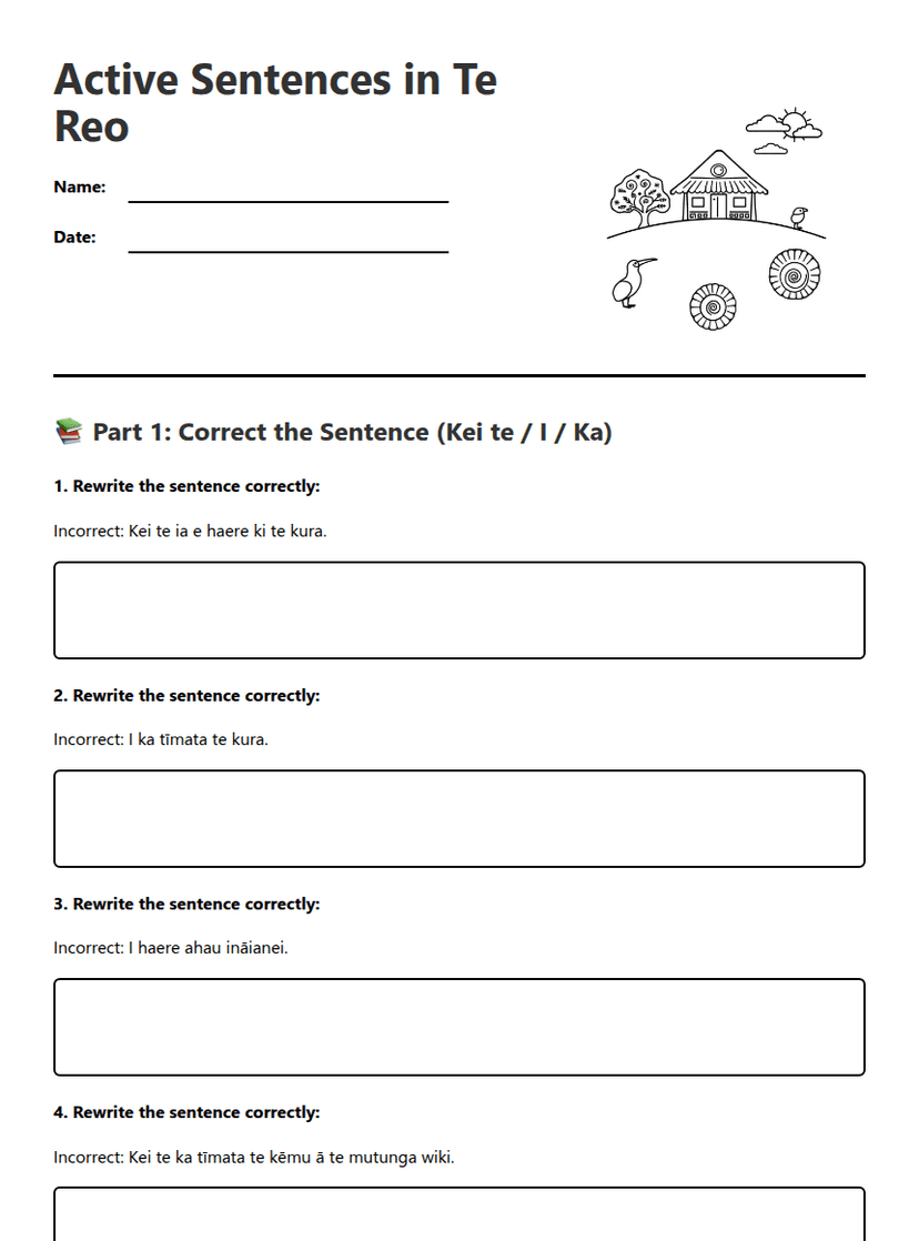 Active Sentences in Te Reo