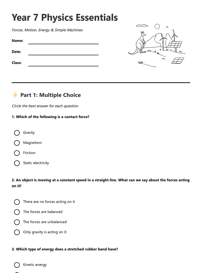 Year 7 Physics Essentials