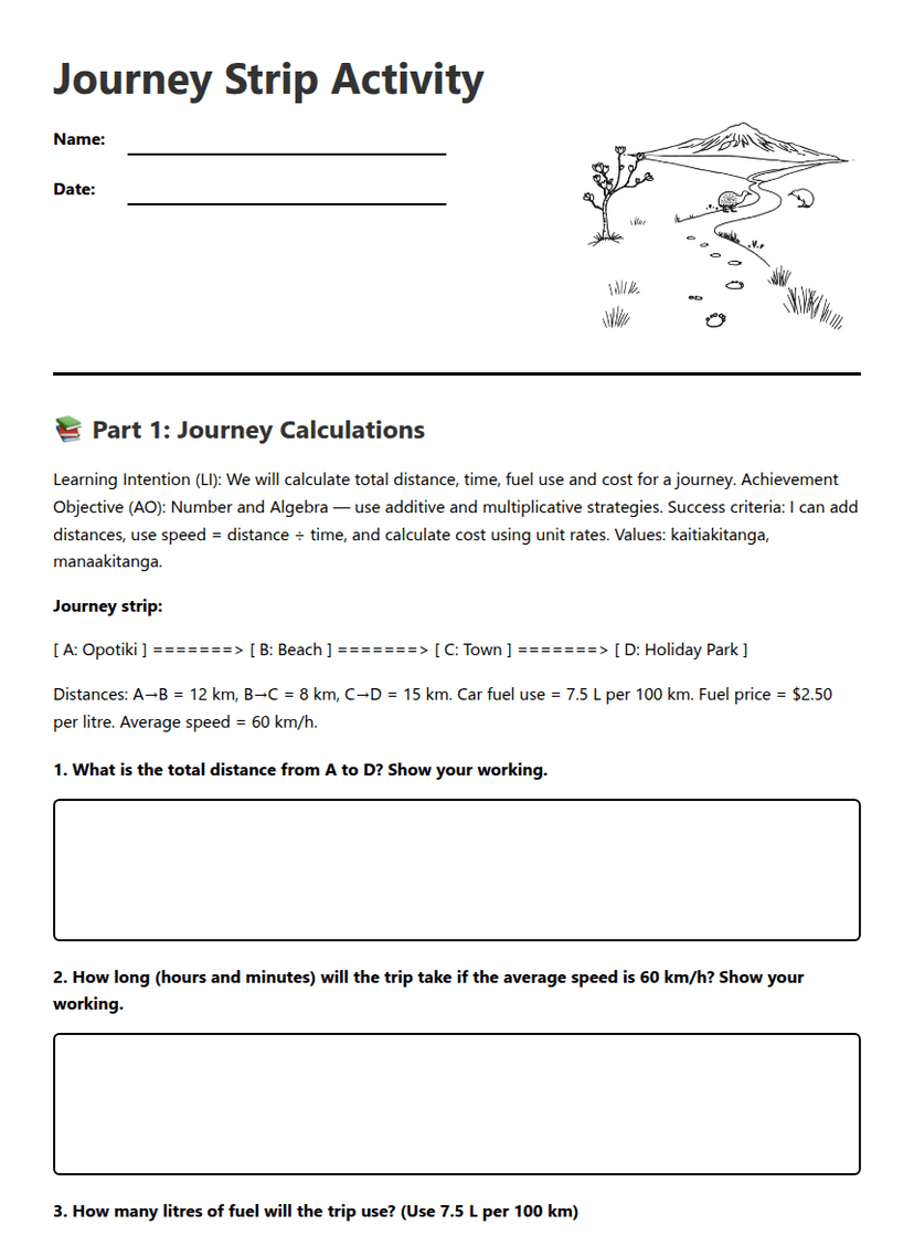 Journey Strip Activity