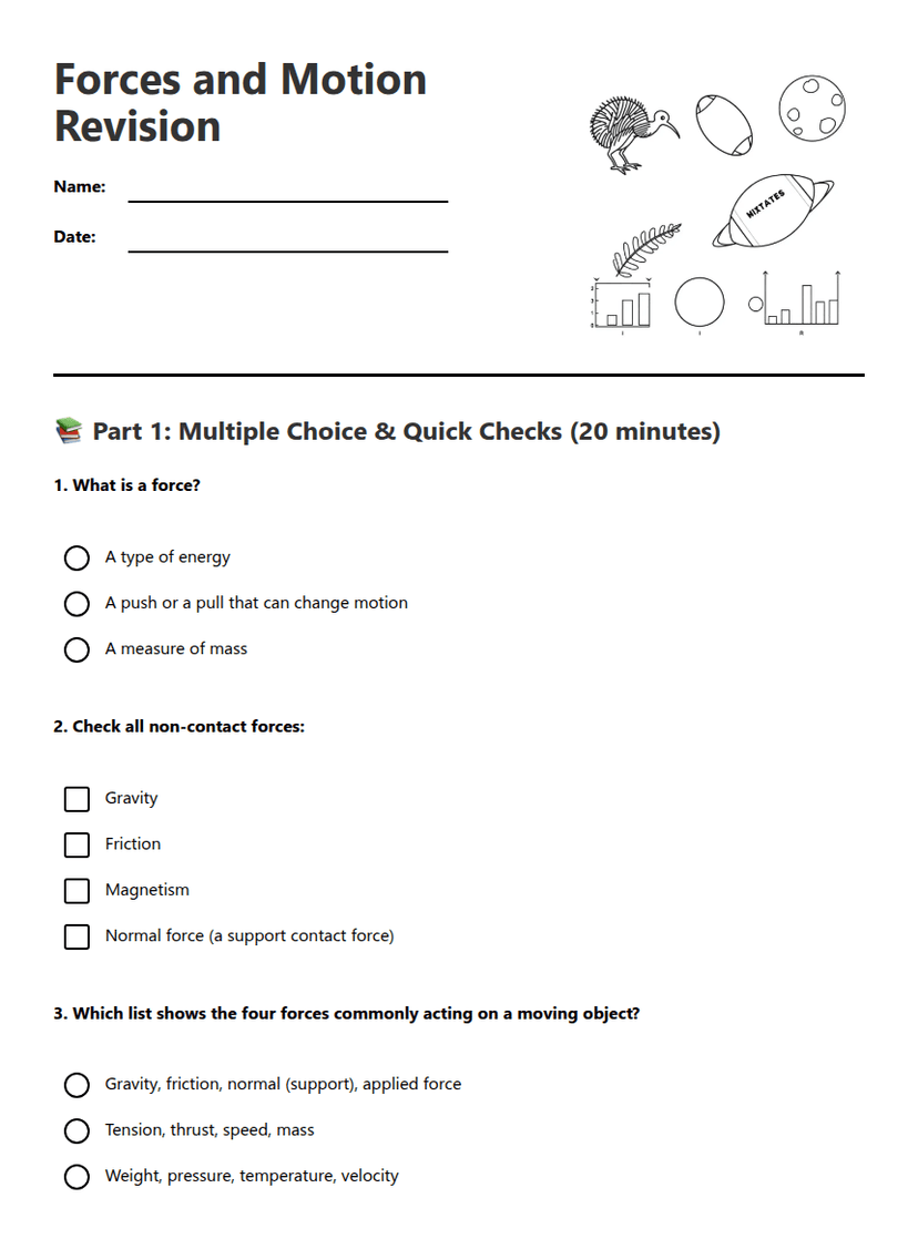 Forces and Motion Revision
