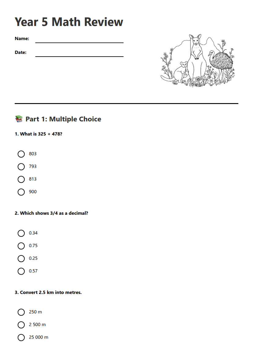 Year 5 Math Review