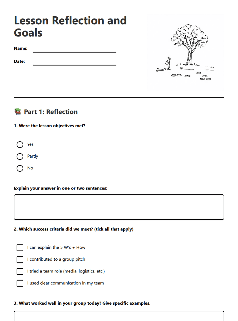 Lesson Reflection and Goals