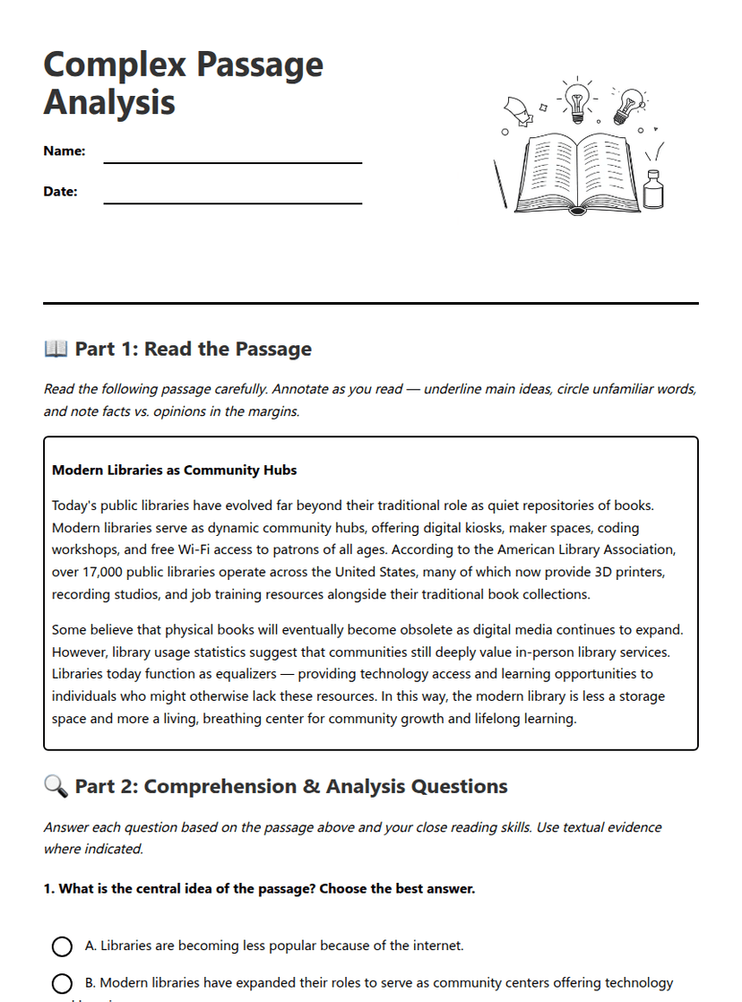 Complex Passage Analysis