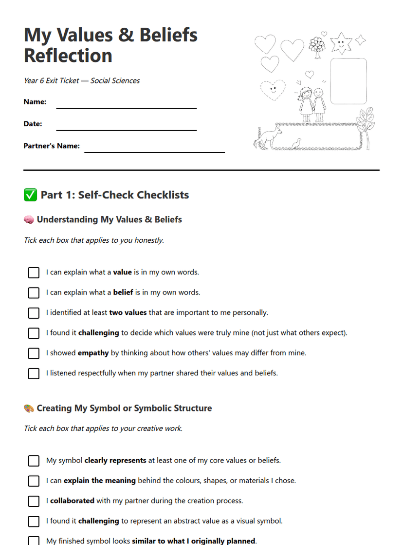 Values and Beliefs Reflection
