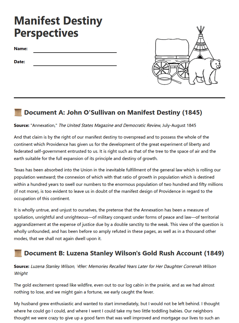 Manifest Destiny Perspectives