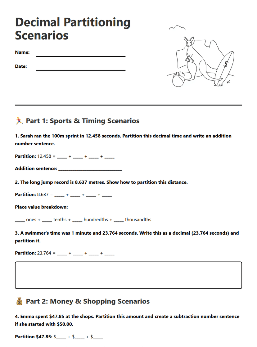 Decimal Partitioning Scenarios