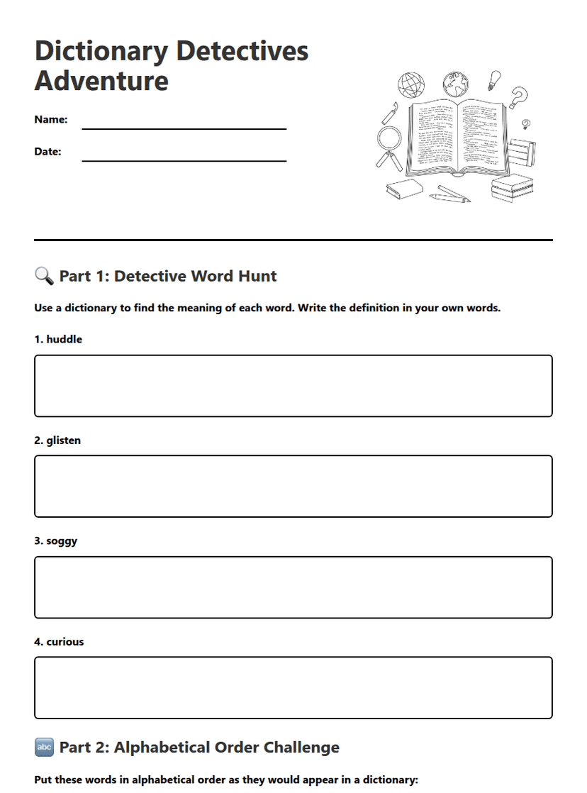 Dictionary Detectives Adventure