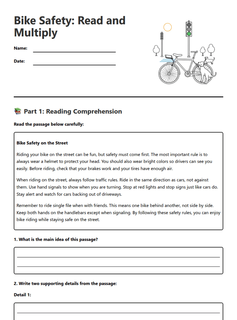 Bike Safety: Read and Multiply