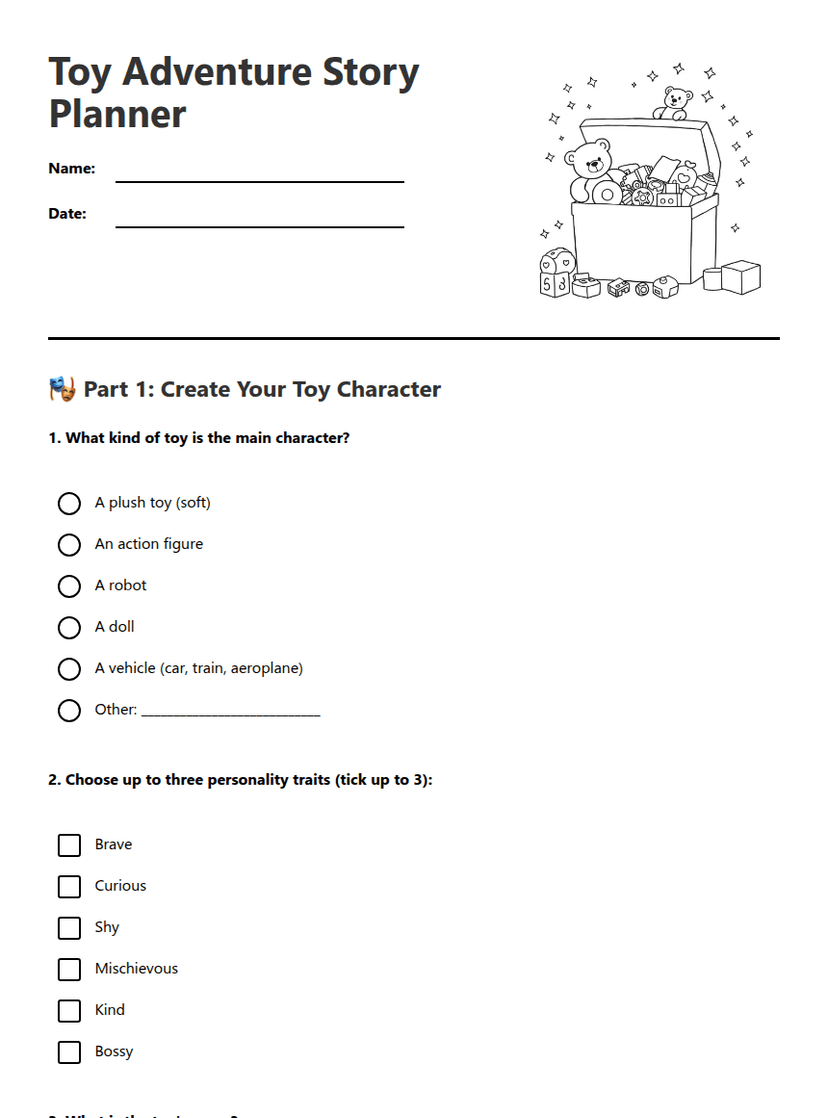 Toy Adventure Story Planner