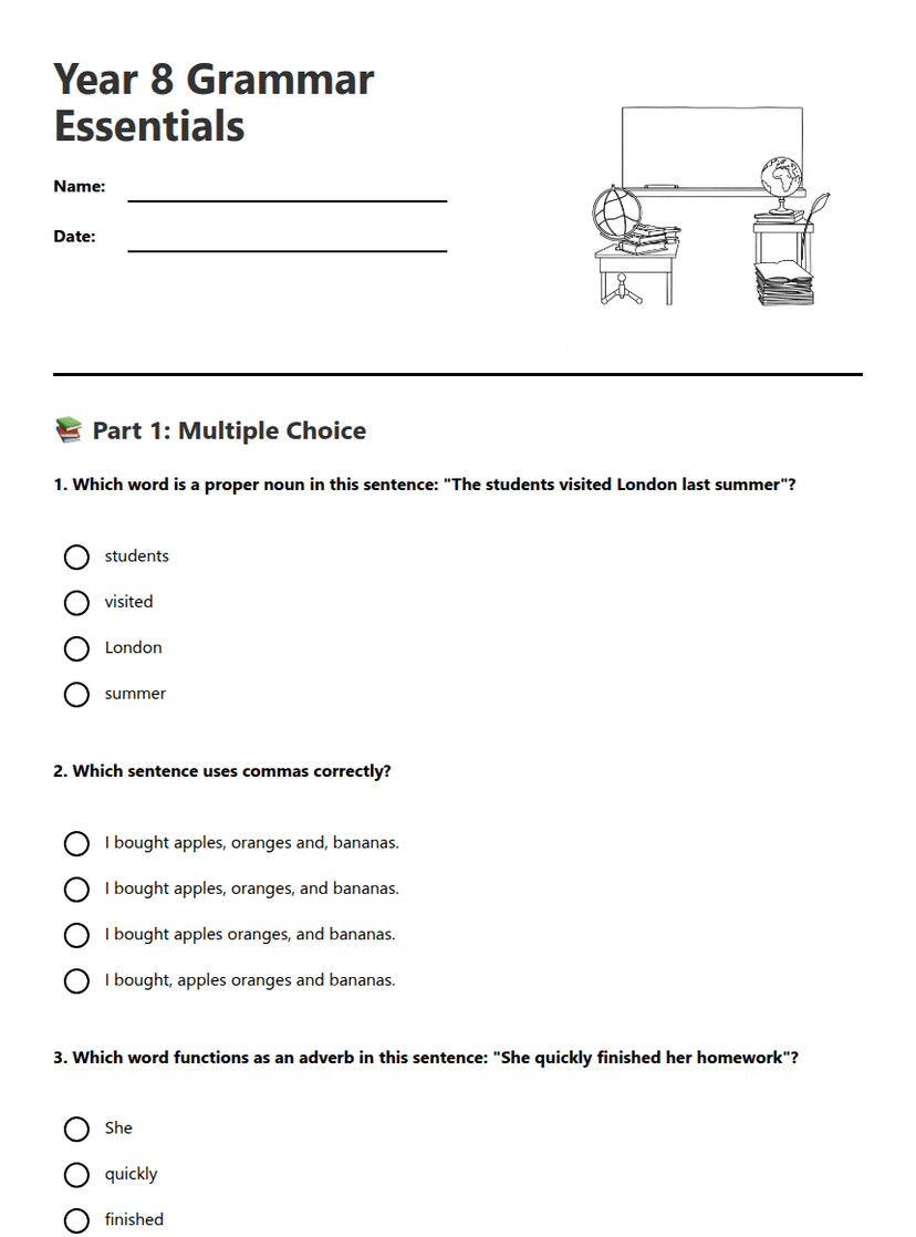 Year 8 Grammar Essentials
