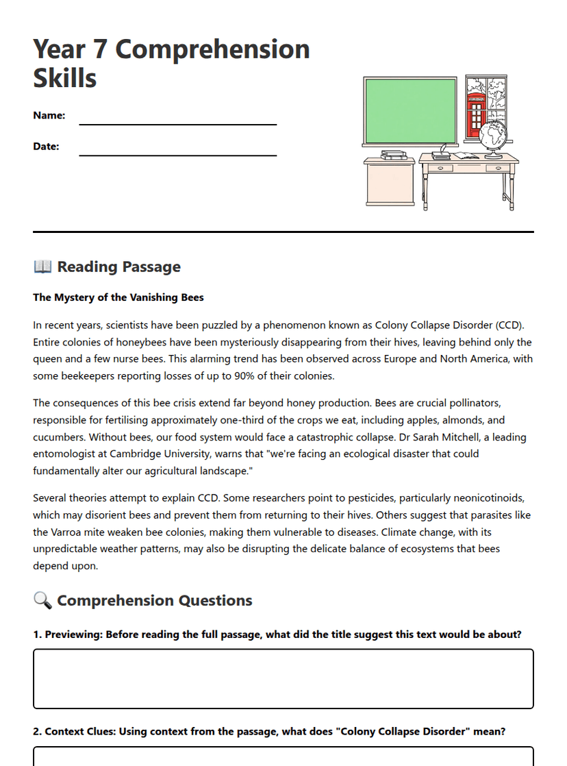 Year 7 Comprehension Skills