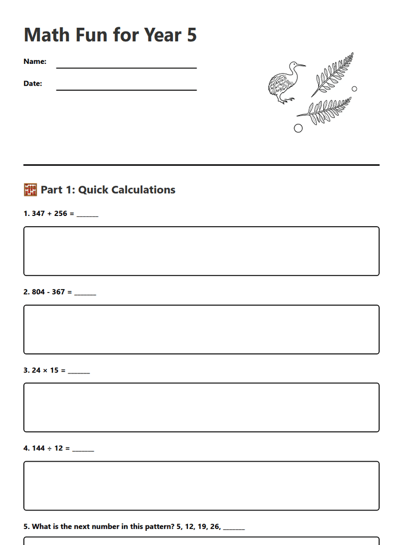Math Fun for Year 5