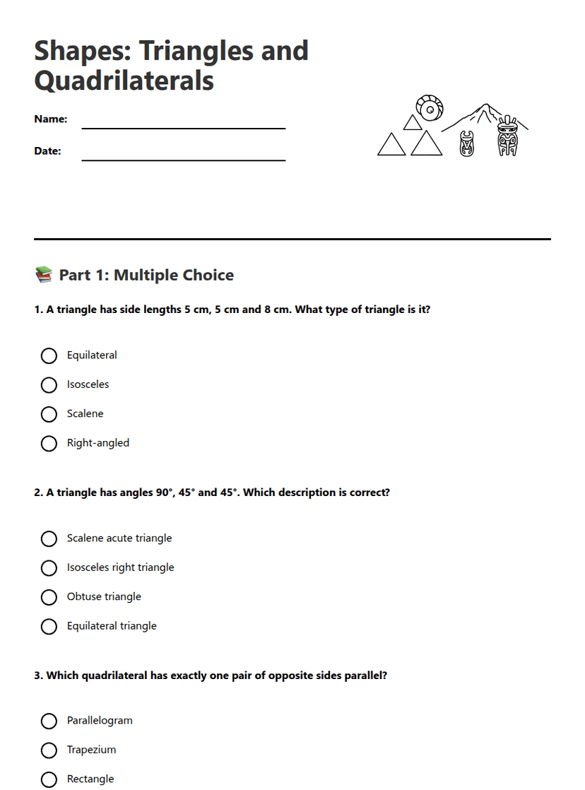 Shapes: Triangles and Quadrilaterals