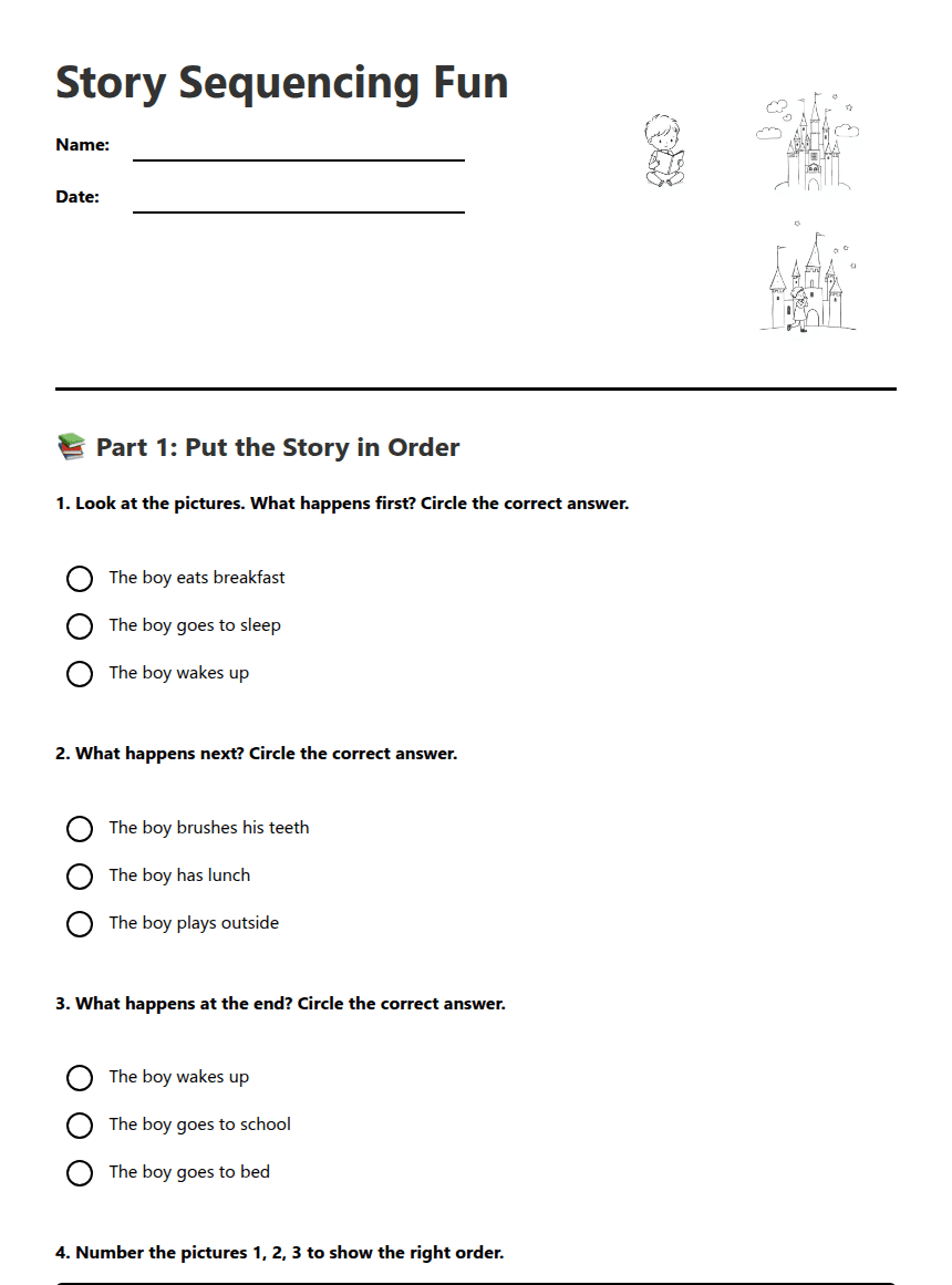 Story Sequencing Fun worksheet preview