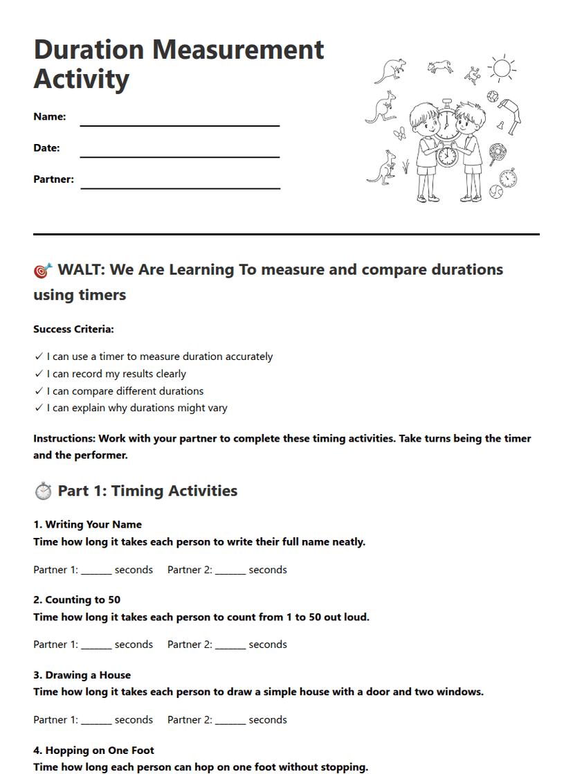 Duration Measurement Activity