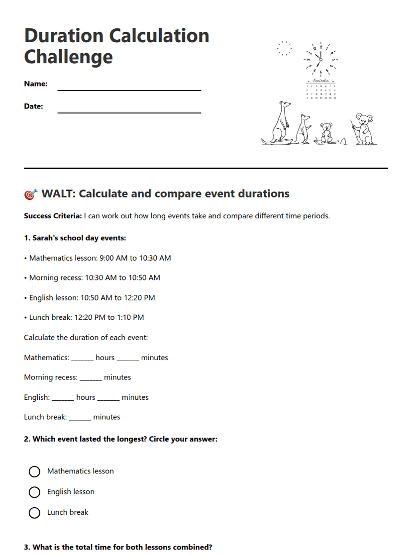 Duration Calculation Challenge
