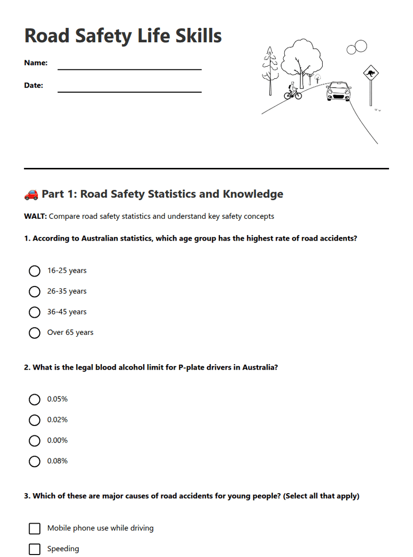 Road Safety Life Skills