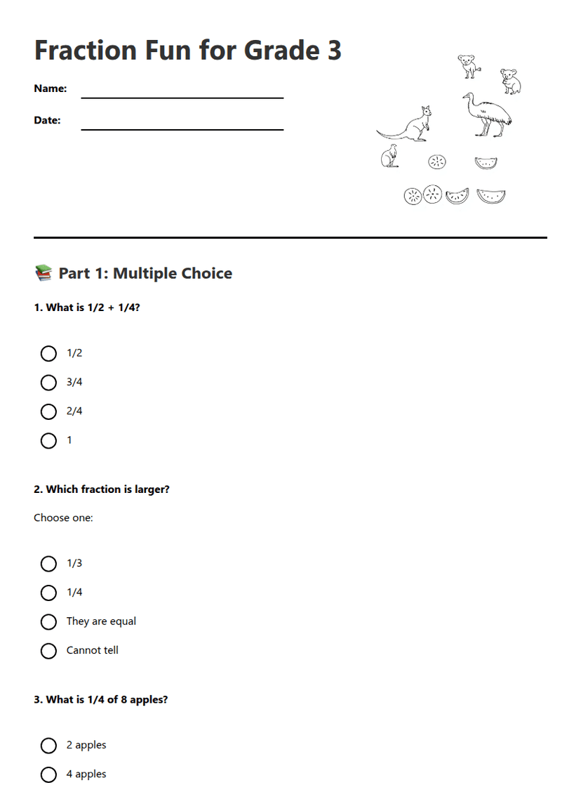 Fraction Fun for Grade 3