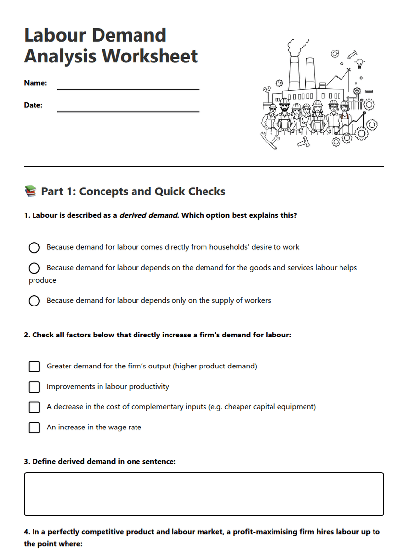 Labour Demand Analysis Worksheet